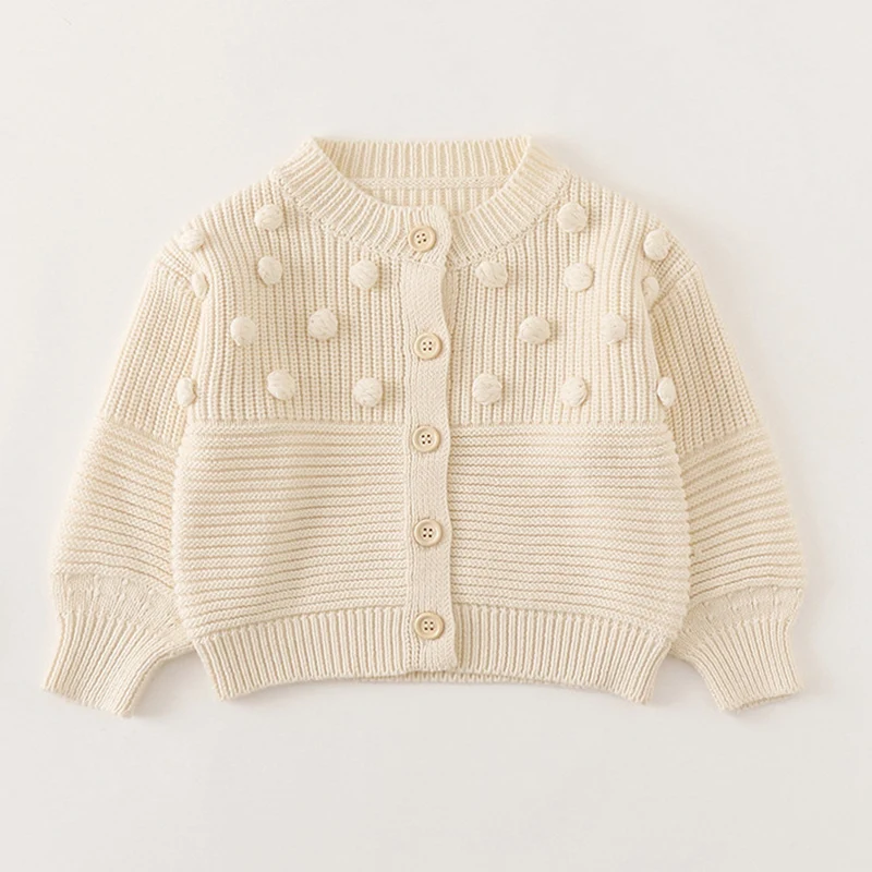 Winter Spring Korean Style Children Clothes Toddler Baby Girl Knitting Cardigan Long Sleeve Solid Color Sweater Cardigan Coat