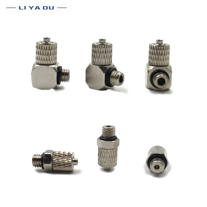 10PCS Mini Male Thread M3 M4 M5 M6 -Air Tube OD 3mm 4mm 6mm Pneumatic Pipe Connector Screw Through Quick traight/Elbow Fitting