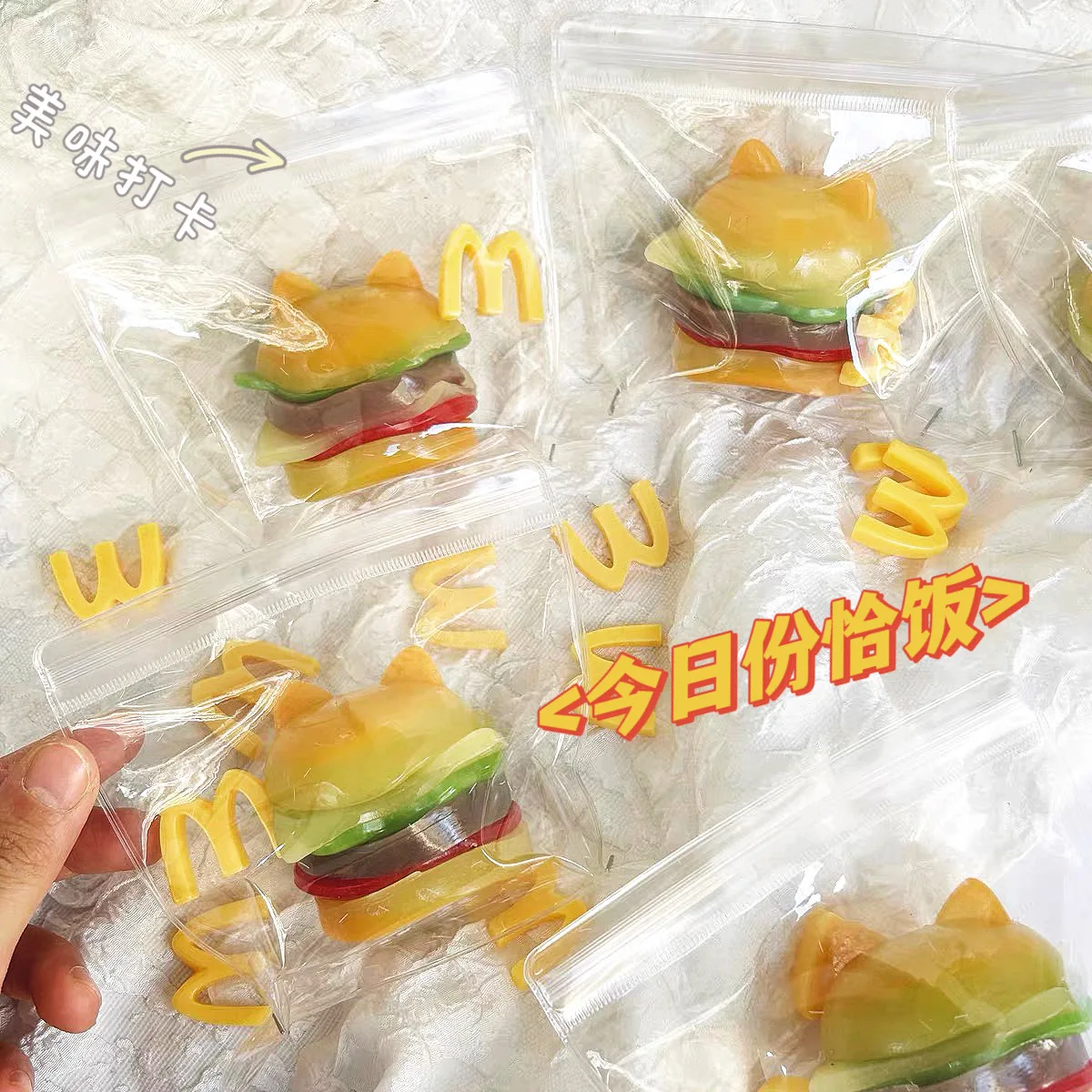 New Pinch Music Fidget Toy Simulation Cat Head Delicious Food Hamburger TPR Toys Kids Stress Relief Toys Best Birthday Gifts