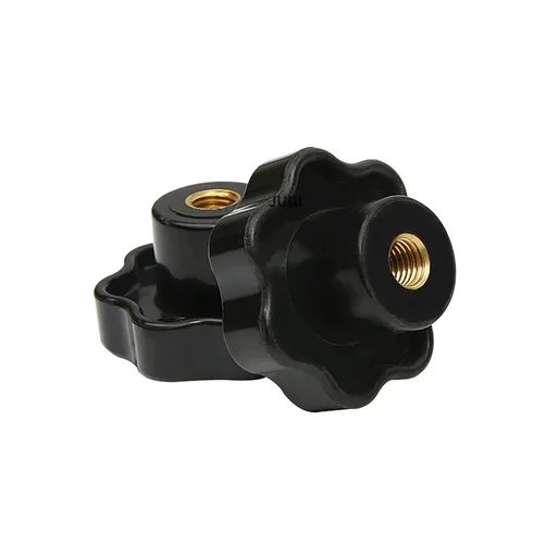 Imagen 2 del producto 1 Uds M5 M6 M8 M10 M12 tuerca de tornillo manual de cinco estrellas Torx perilla de ajuste de baquelita mango tuerca de núcleo de latón manija de gabinete negro