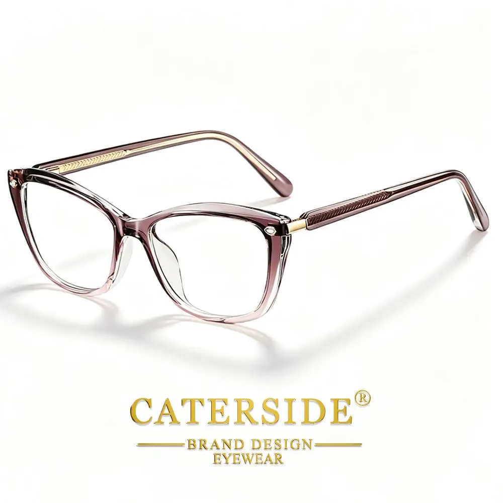 CATERSIDE Neue Modische Damen-Cat-Eye-Brille mit Blaulichtfilter, Hochwertige TR-90-Fassung, Herren-Outdoor-Business-Dekorationsbrille – Detail 7