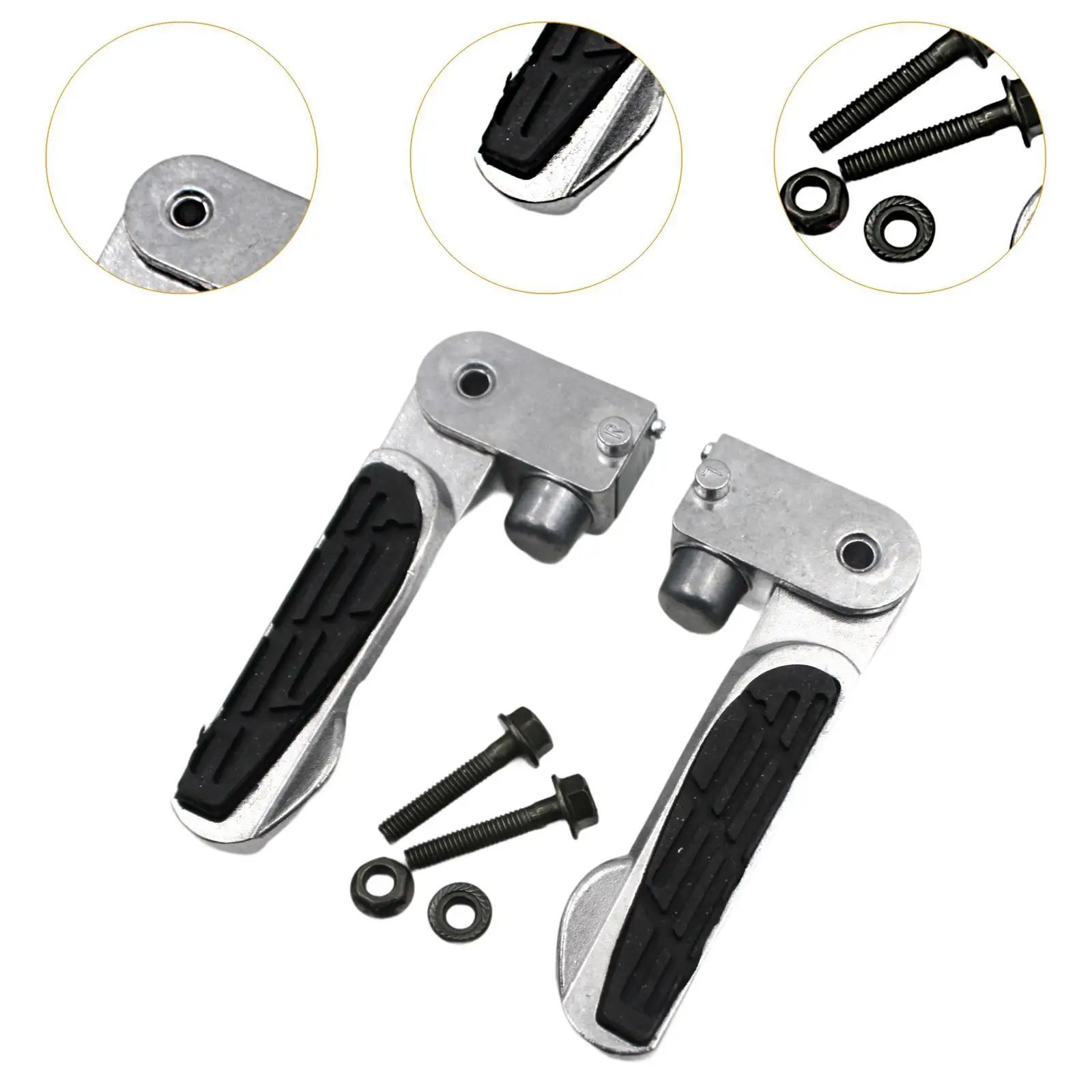 1 Pair Motorcycle Foot Pegs Anti Slip Replacement Rest Pedal for Zoomer