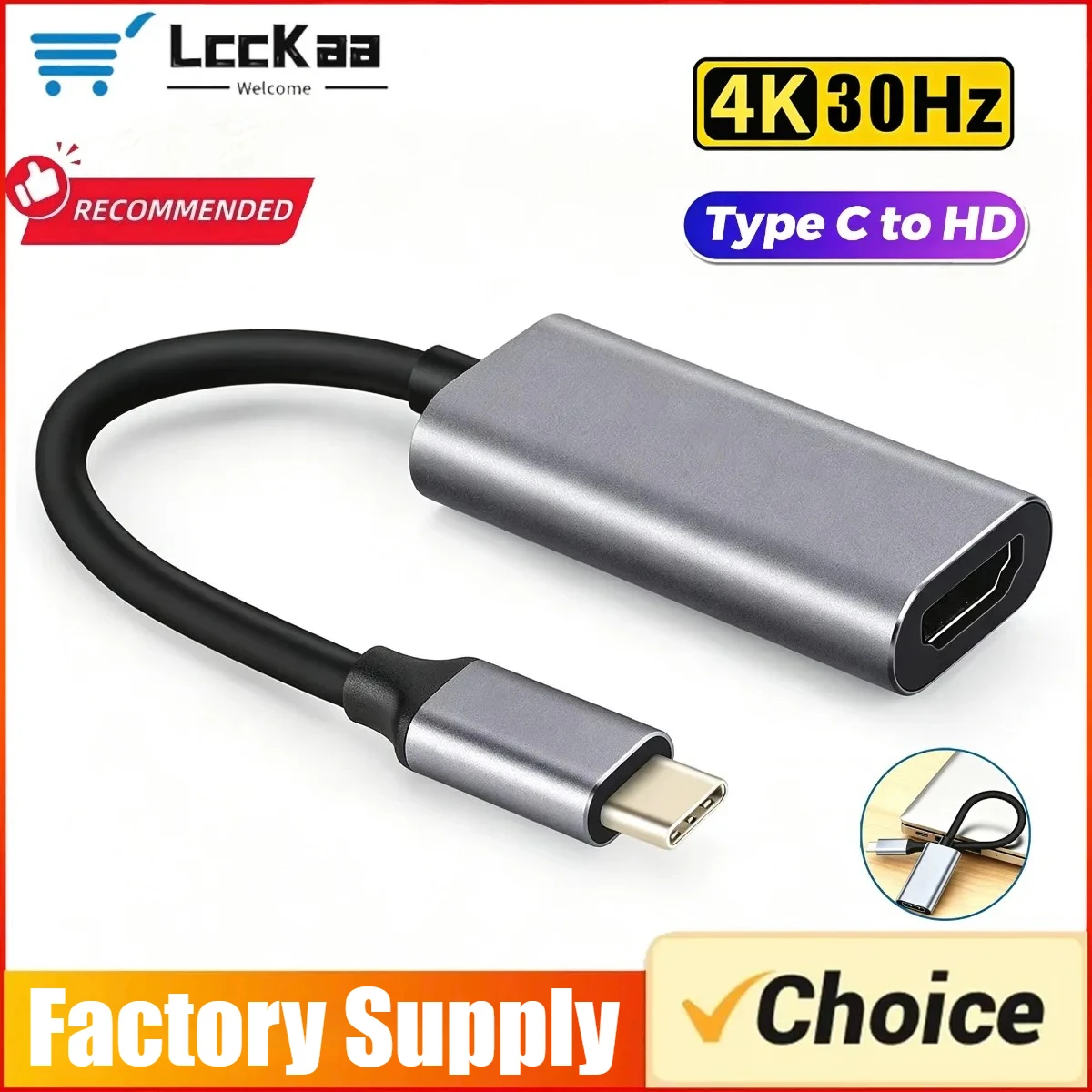 Type C To HDMI-compatible Cable USB C To HDTV Converter HD 4K USB 3.1 HDTV Cable Adapter for MacBook Samsung Xiaomi Chromebook