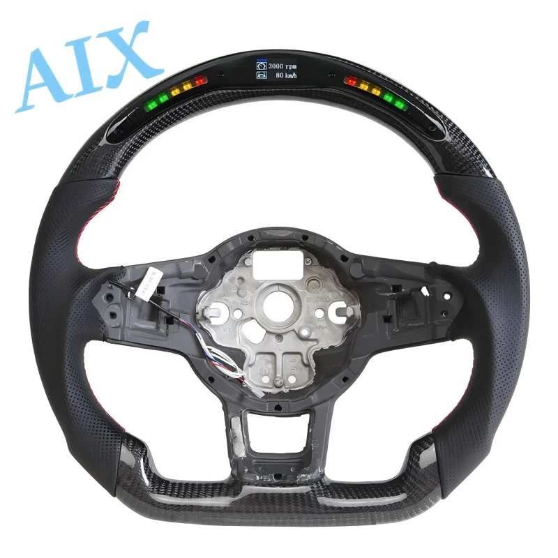 

Upgraded Carbon Fiber Steering Wheel w/LED - Compatible with VW Golf 6/7 & R Models
