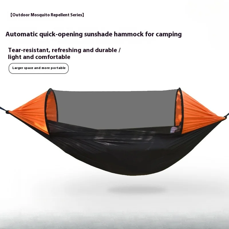 Automatic Quickly Open Jackstay Outdoor Mosquito Net Hammock Detachable Outdoor Anti-Mosquito Anti-Rollover Camping Hammock