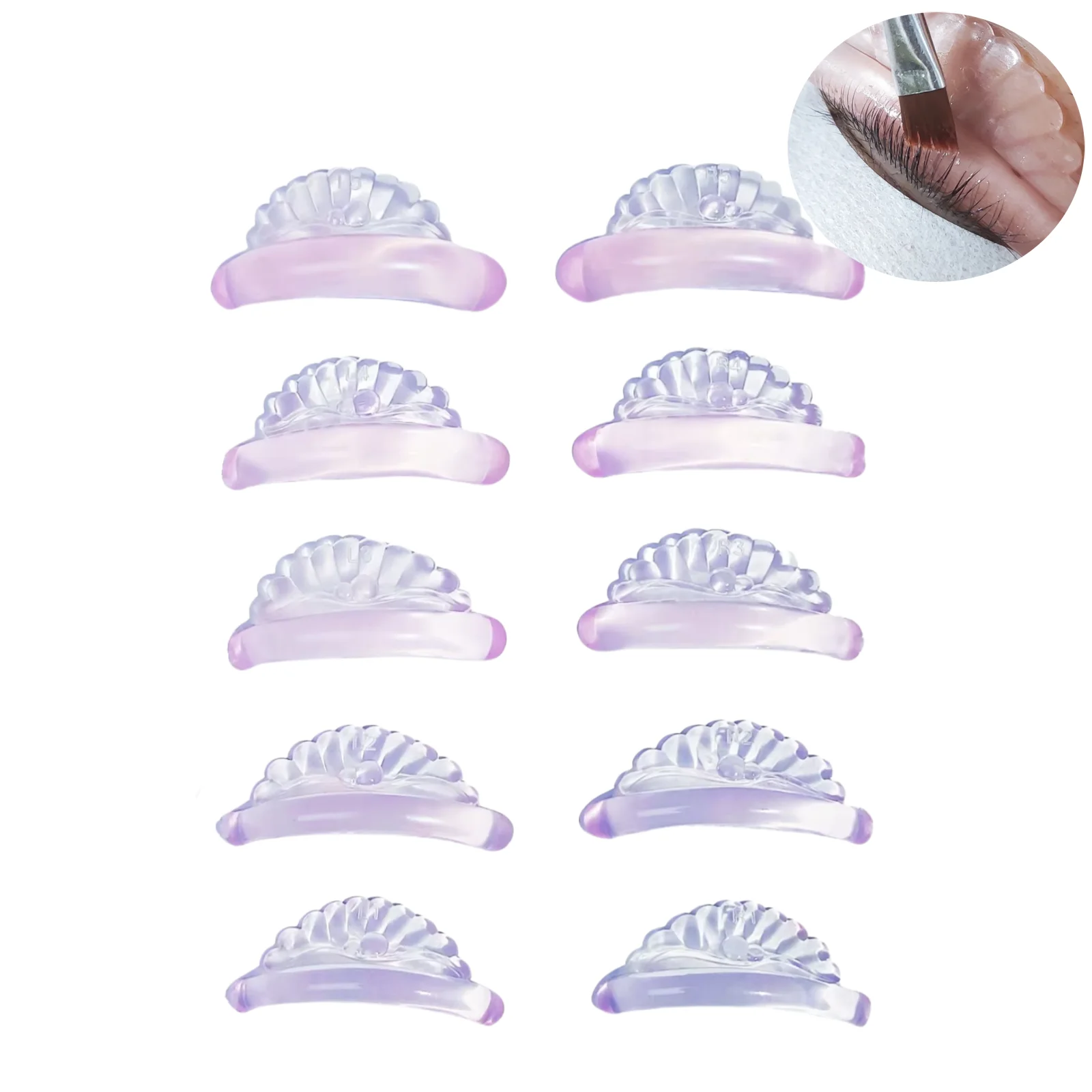 Lomansa 5 par silikonowych podkładek do rzęs C Curl Sticky Lashes Rods Shield Lifting 3D Eyelash Curler Akcesoria Narzędzia do makijażu