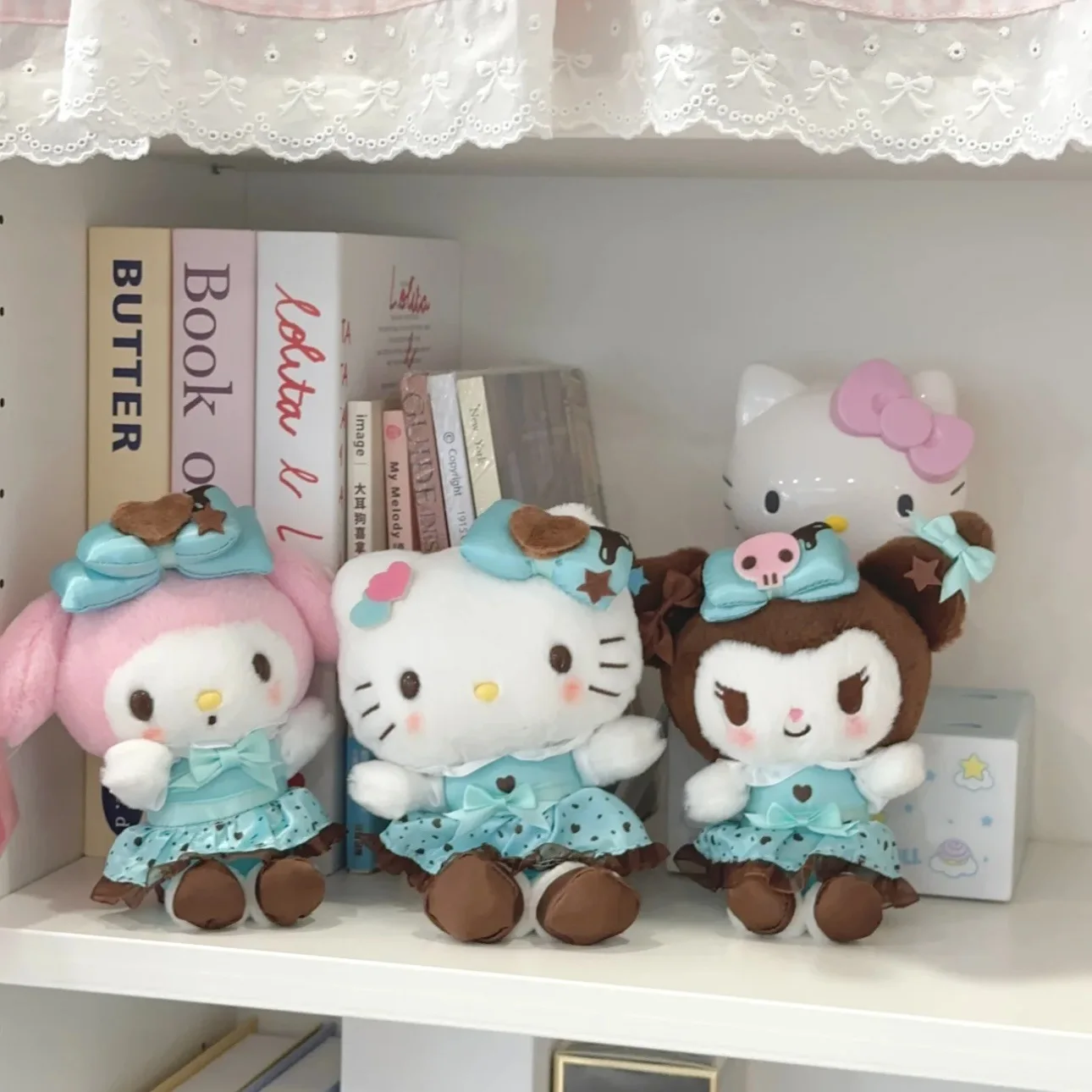 

Kawaii Hello Kitty Mint Chocolate Series Hellokittys Girls Bag Pendant Plush Doll My Melody Kuromi Girls Toy Keychain Diy