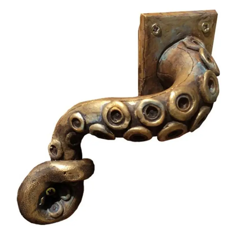 Vintage Octopus Door Knob Cabinet Handle Ancient Resin Outdoor Hook Household Drawer Furniture Pull Handle Pulls Bar Hardware