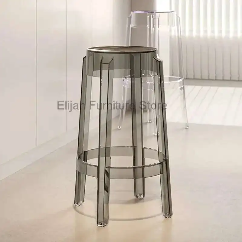 

Transparent Chair Acrylic Bar Chair Design Bar Stool Simple Fashionable Creative Plastic Furniture Silla Bar