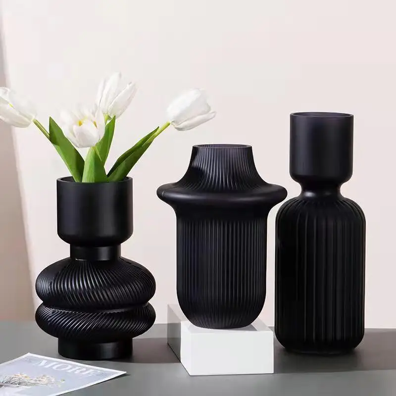 

Nordic Glass Bottle For Flowers Indoor Plant Glass Vase Living Room Decoration Desktop Transparent Home Flower Vase For Decor