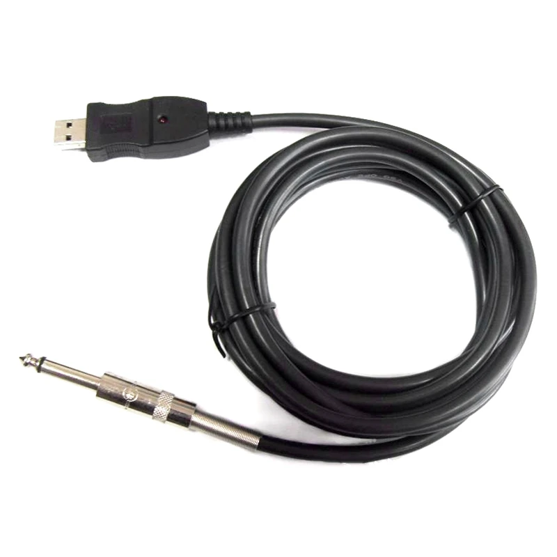 USB Guitar Cable 16Bit 48 / 44.1KHZ Digital Quality Sound Input Comes With Driver, Plug And Play