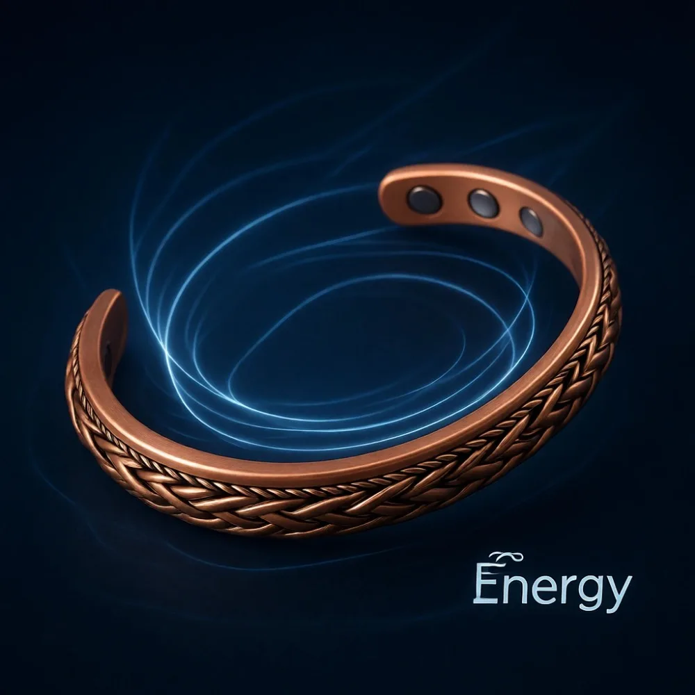 

Медный магнитный браслет для мужчин и женщин, регулируемый, с мощными магнитами для магнитотерапии