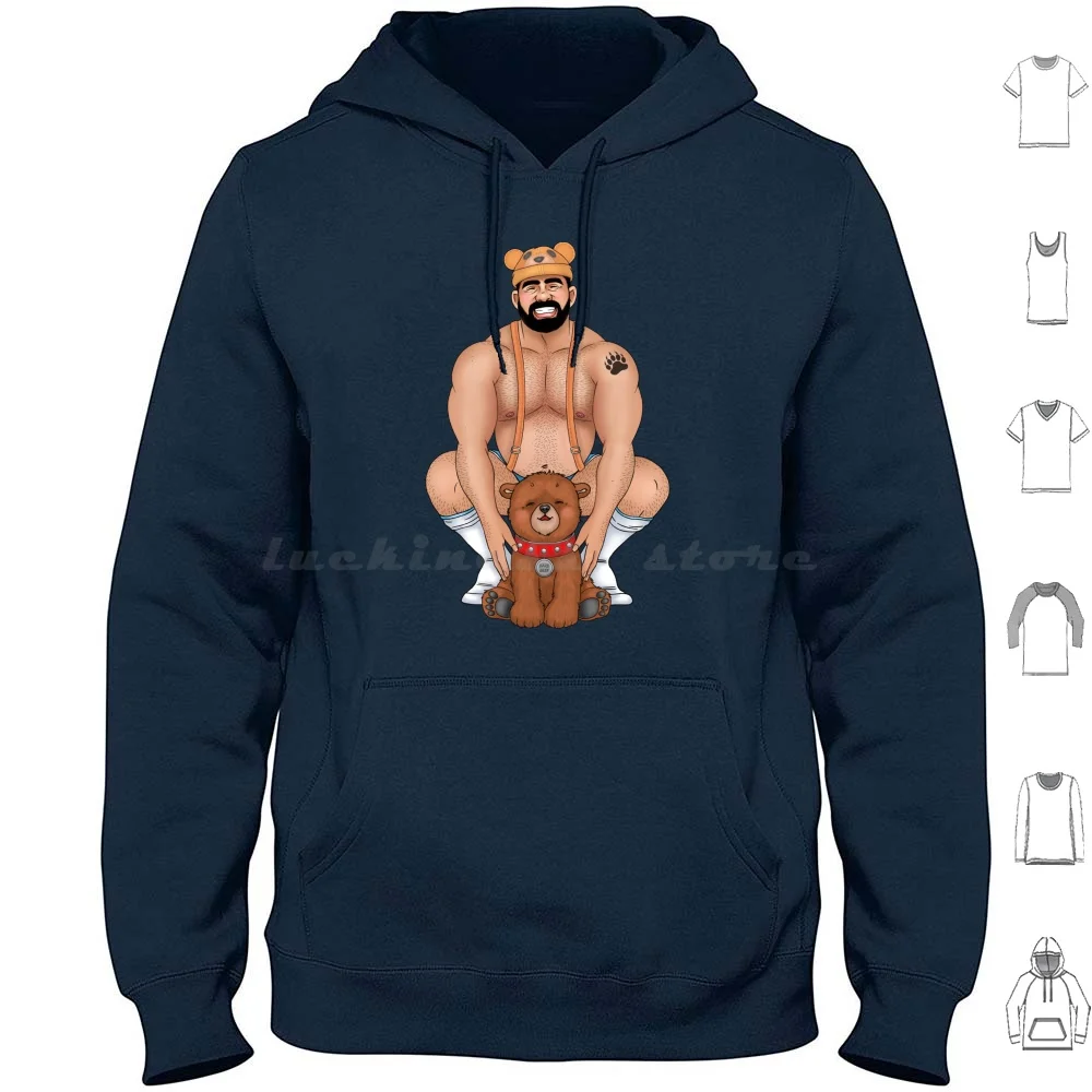 Daddy Bear Hoodies Long Sleeve Barebeef Bears Bear Woof Pride Grrr Men Cute Bearart Bearpride Bearflag Growlr Yaoi