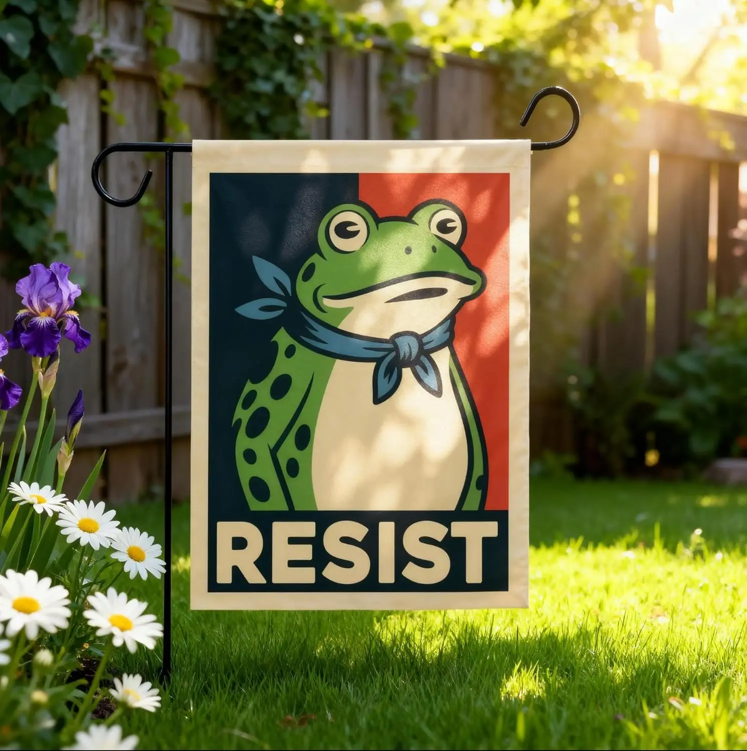 Resist Portland Frog Garden Flag 12x18, Double Sided Protest Signs Flag for Yard, Heavy Duty Fade Resistant TTW