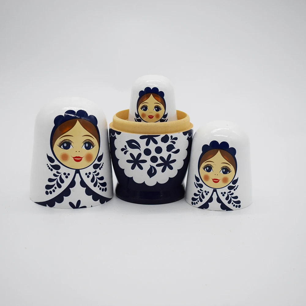 5PCS handgemachte Nesting Doll Holz russische Matroschka Puppe handgemachte Handwerk Home Dekoration Weihnachtsgeschenke