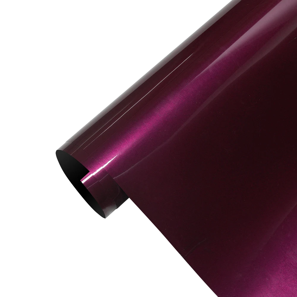 

Car Vinyl Wrap Roll Film PET Ultra Gloss Ruby Purple With Air Release Vehicle Body Self Adhesive Decal Car Decor Accessories