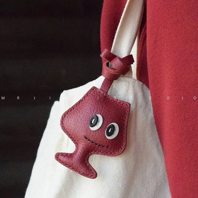 

Exuding Romance - Genuine Leather Handmade Bag Charm, Car Keychain Pendant, Unique Cute Trendy Decorative Gift