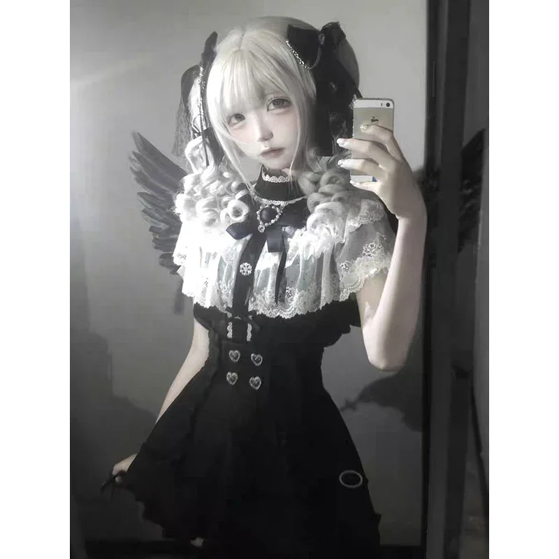 Jirai Kei Kawaii Women Shirts Japanese Style Elegant Lolita Y2K Cute Blouse Short Sleeve Sweet Tops Casual Aesthetic Shirt 2025
