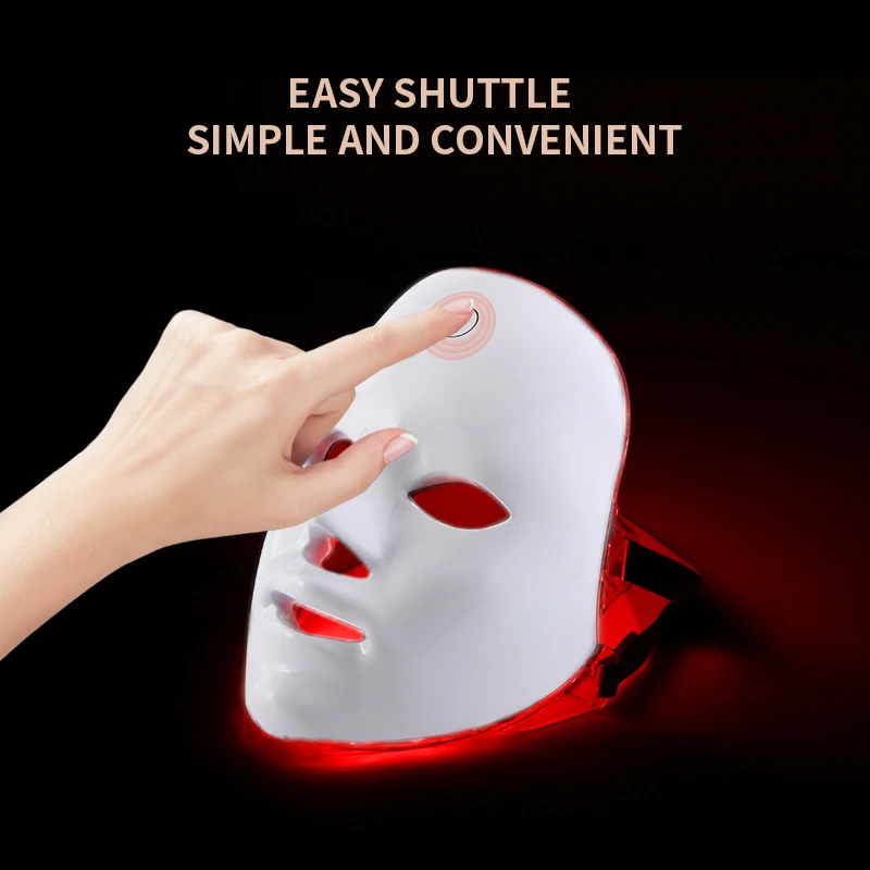 LED Facial Mask Red Light Therapy Photon Anti-Acne Wrinkle Removal Skin Rejuvenation Whitening Spa