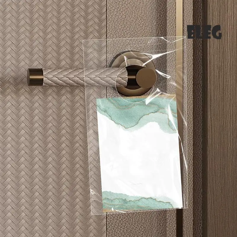 

ELEG-500 Pack Сумки для дверных вешалок 6 x 12 дюймов, прозрачные сумки для дверных вешалок защищают флаеры, брошюры, шутки, печатные материалы