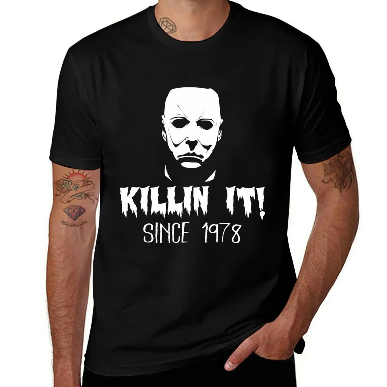 

Killing It Since 1978 Scary Movie Halloween T-Shirt t shirts for man pack cotton man tshirt T-shirt