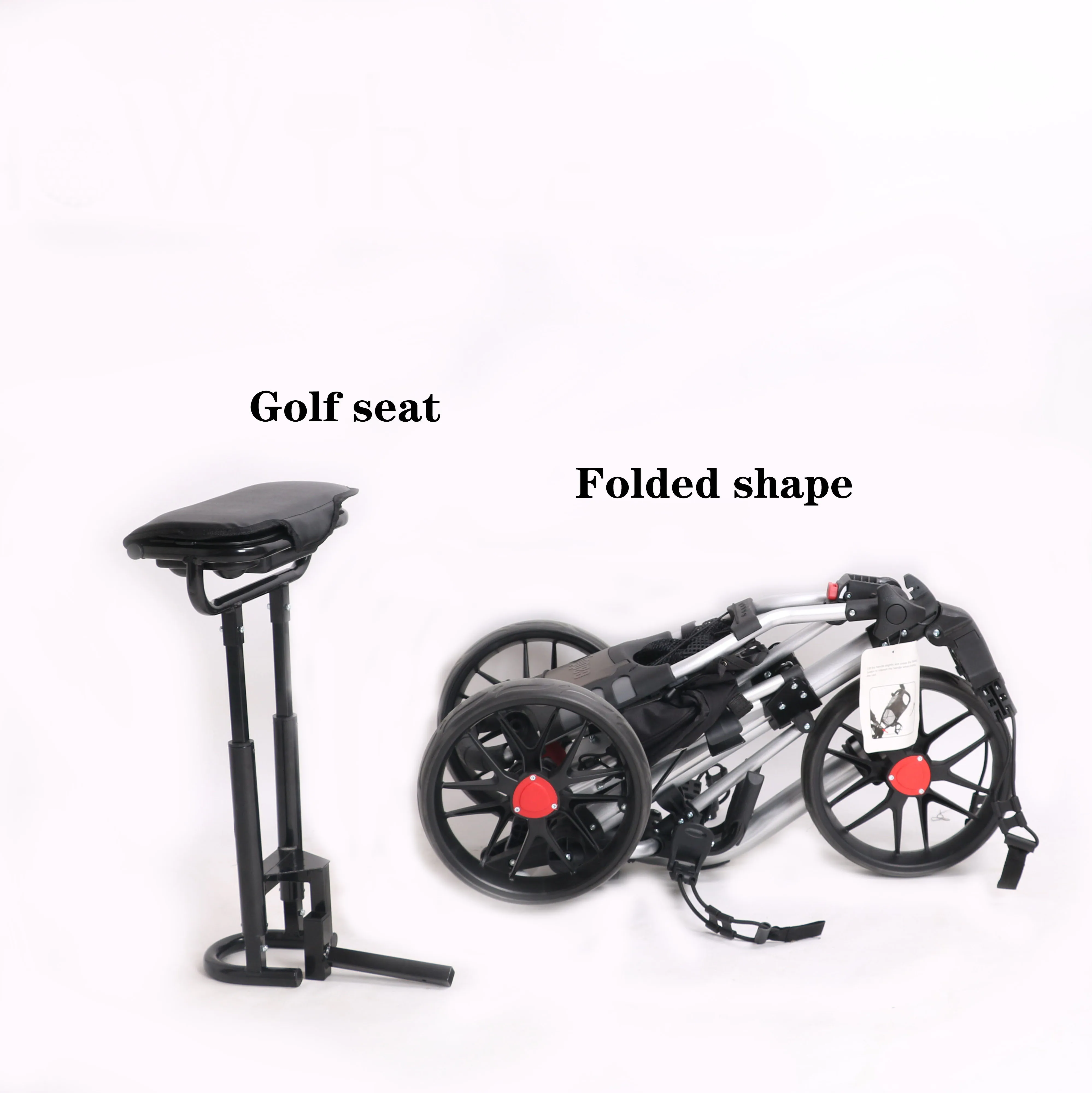 Groothandel 3 Wielen Inklapbare Pull Push Golf Trolley Draagbare Golfkar Met Beweegbare Stoel