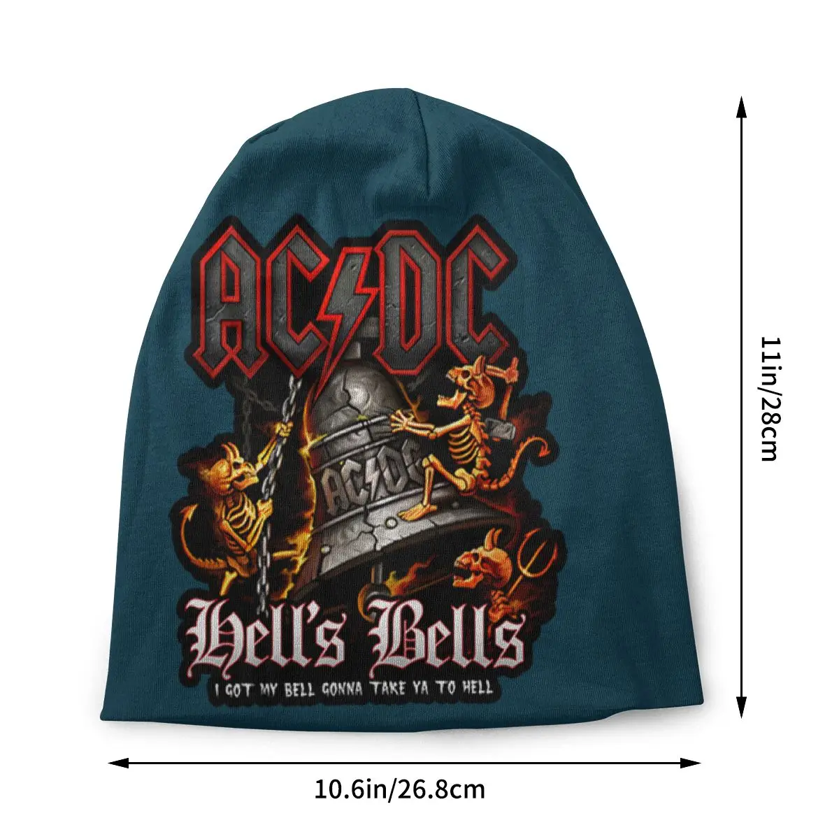 Custom Cool Winter Warm Knitted Hats Unisex Adult AC DCs Hells Bells Skullies Beanies Caps Rock Heavy Metal Bonnet Hats