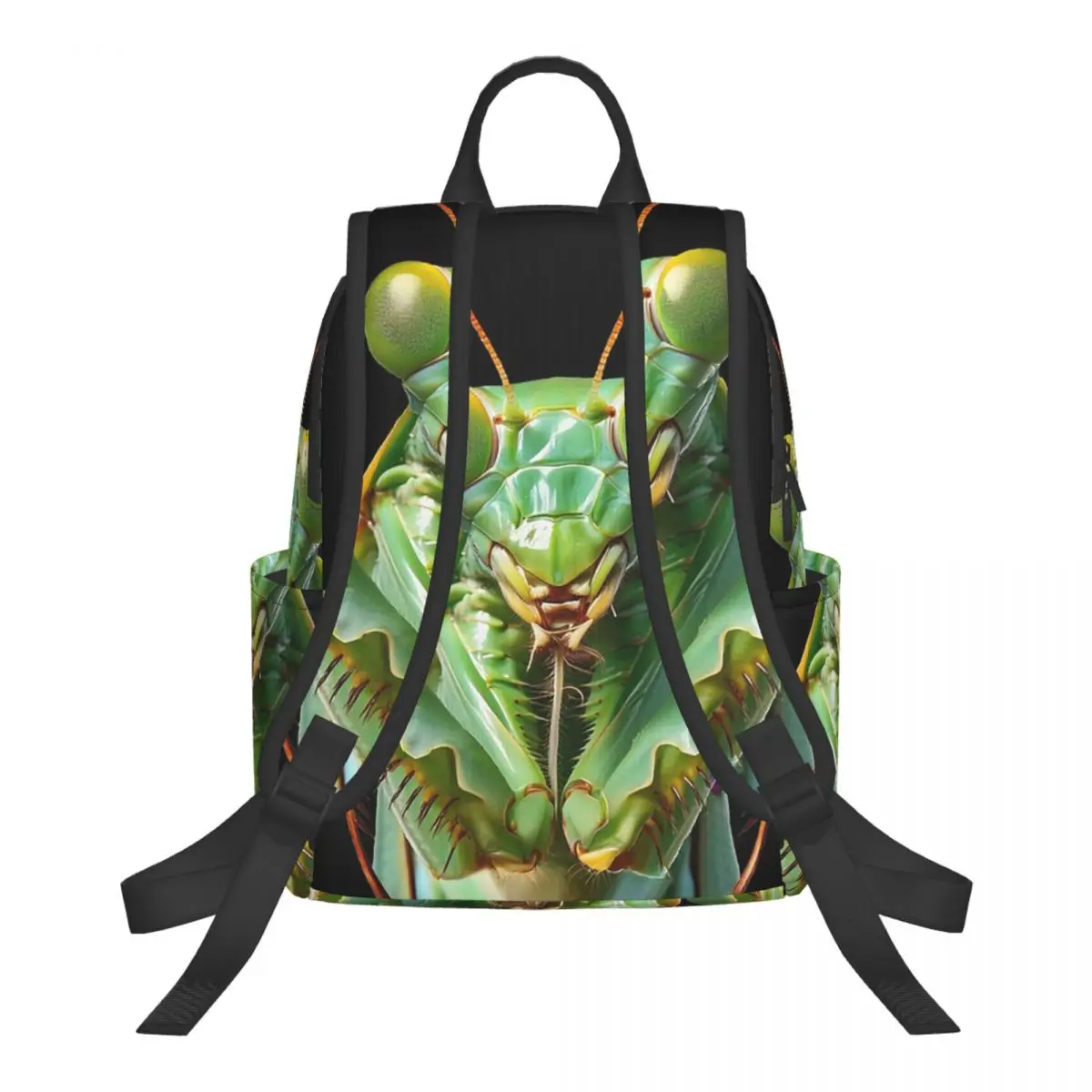 Green Praying Mantis, Eerie Insect Art Student Backpack School Bag Hiking Travel Daypack for Men Women Bookbag Shoulder Bags