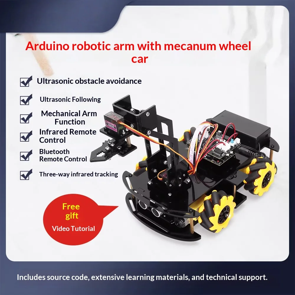 ESP32 Ultrasonic Obstacle Avoidance Smart Robot Car Kit DIY Programmable STEM Educational Kit