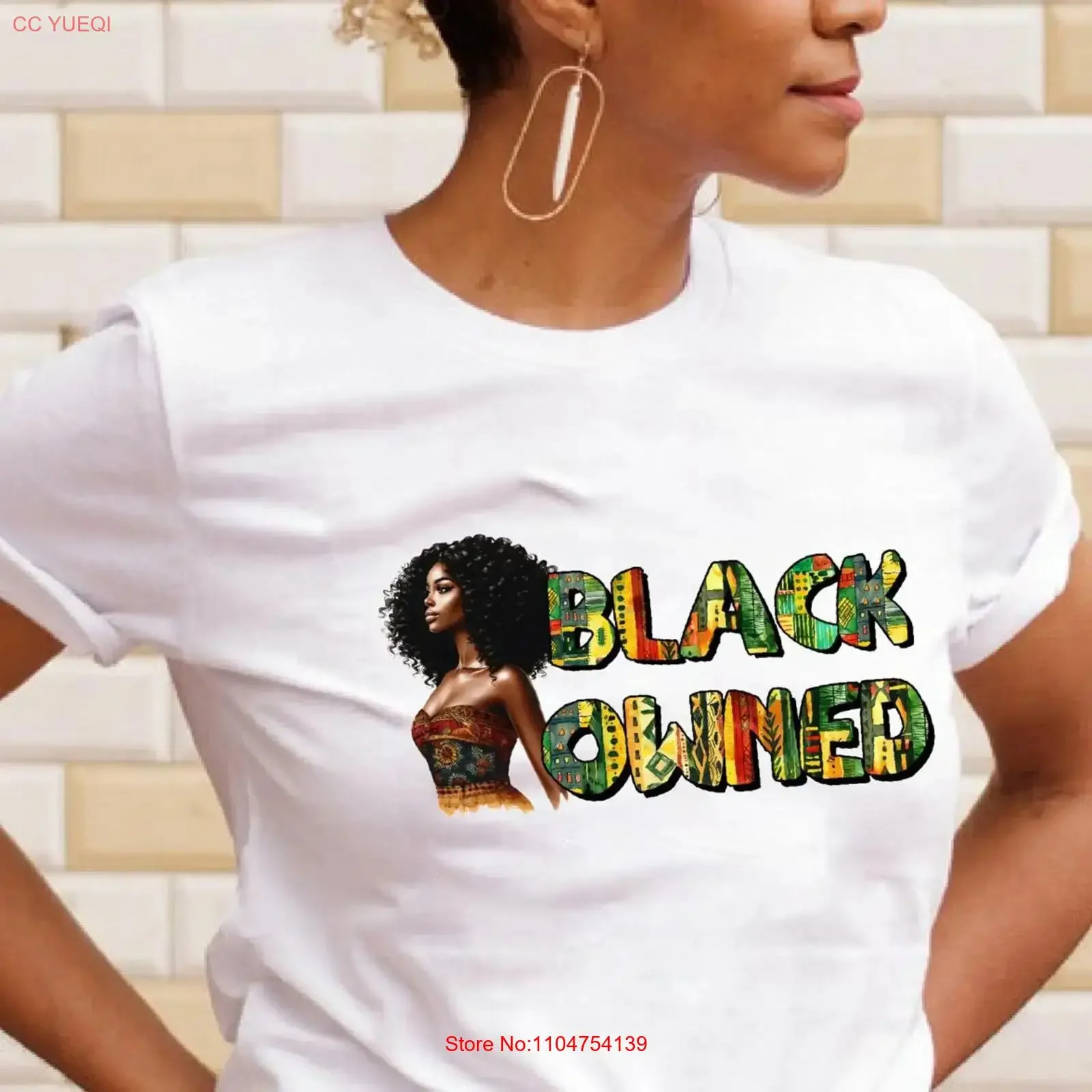 Camiseta de Marca Negra com Estampa Afro-Americana: Magia da Melanina, Arte, História e Cultura Feminina Vintage Lavada, Respirável e Elástica