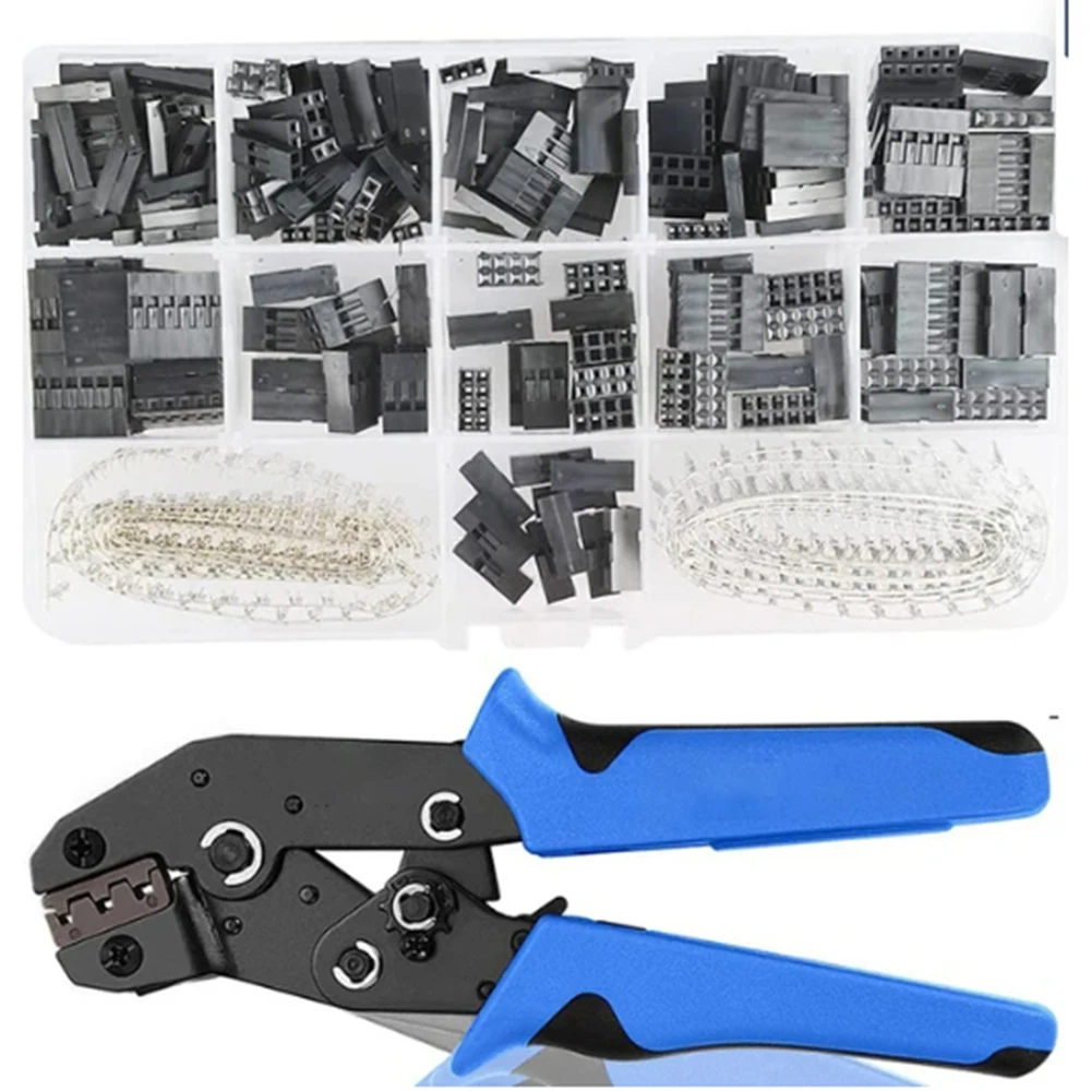 620 Pieces Dupont Crimp Pin Connector Kit 2.54mm Pitch JST SM 1 2 3 4 5 6 Pin Single/Double Row Dupont Male Female