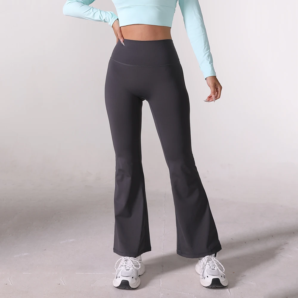 Women's Naked Feel Flare Yoga Pants, High Waist Butt Lifting Bootcut Workout Leggings, Quick Dry Slim Fit Gym Casual Pants