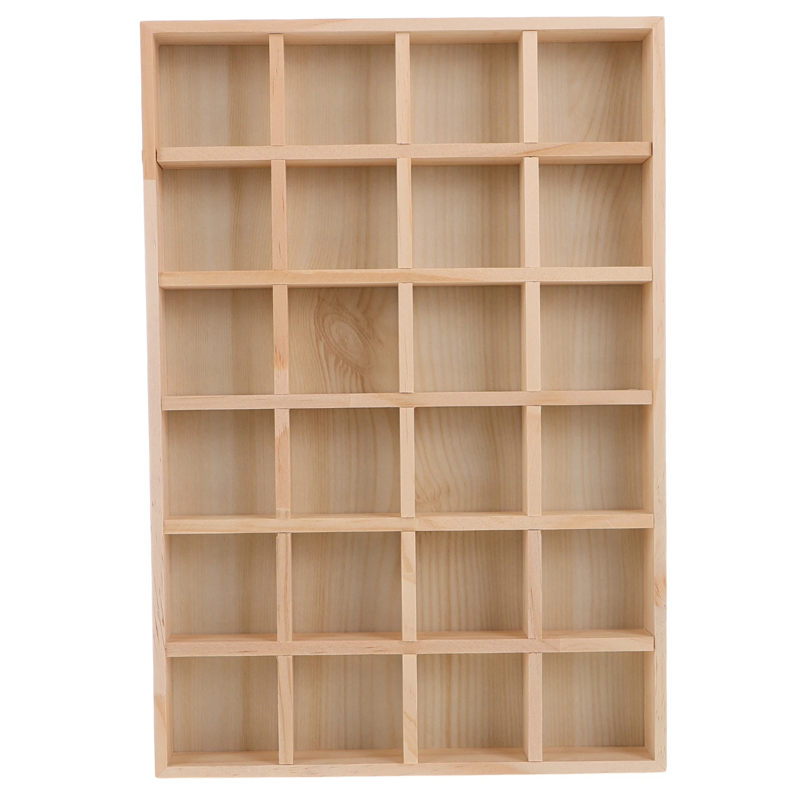 

24 Grids Wood Jewelry Organizer Display Box For Earrings Rings Bracelets Solid Wood Compartment Tray With Slots Jewelry Display