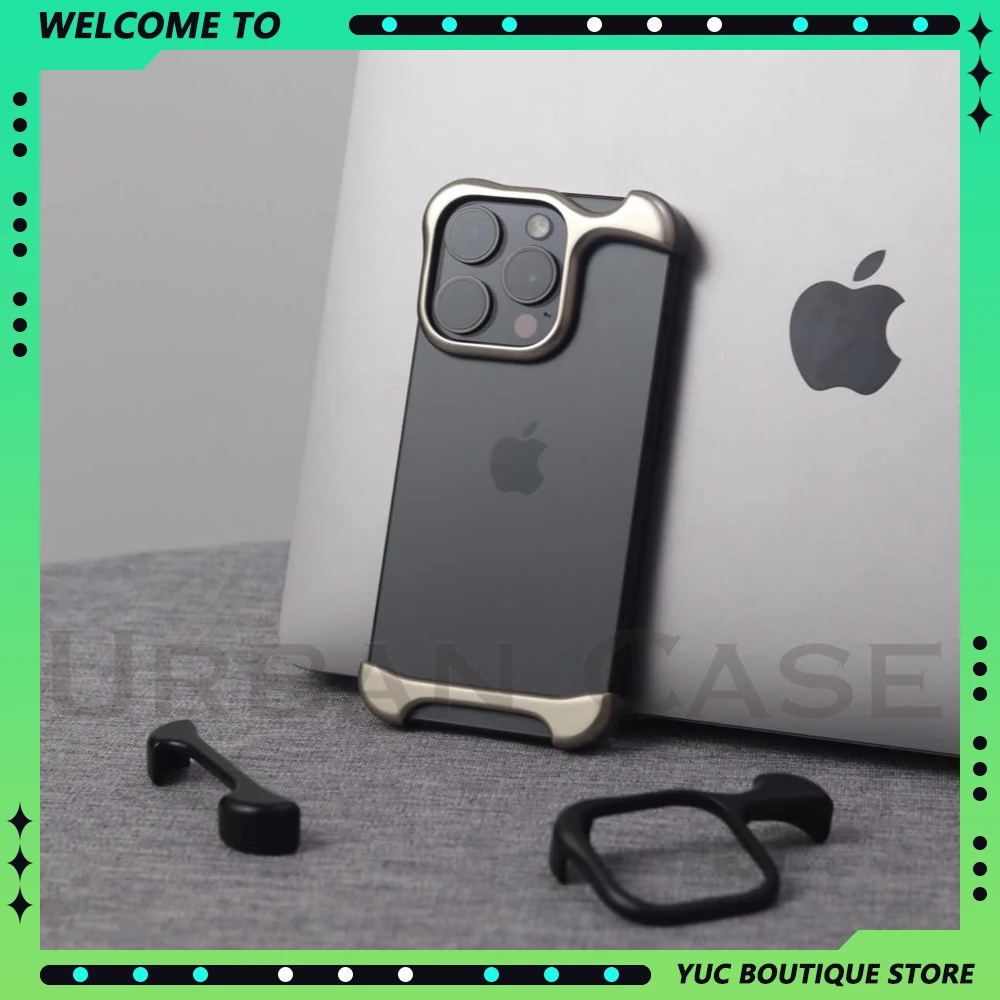 Anti-drop Phone Case Ultra Lightweight Pulse Luxury Arc Aluminum Metal Bumper iPhone 13 14 15 16 Pro Max 16 Pro Plus Custom