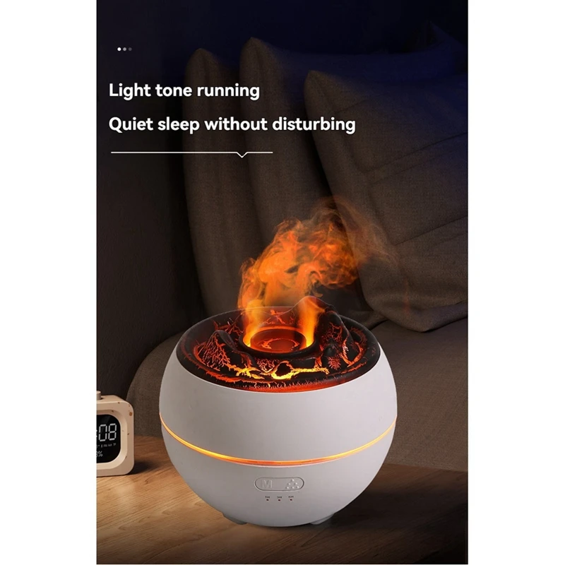 Simulated Volcano Lava LED Light Humidifier USB Noiseless Essential Oil Diffuser Night Light Misting Air Humidifier