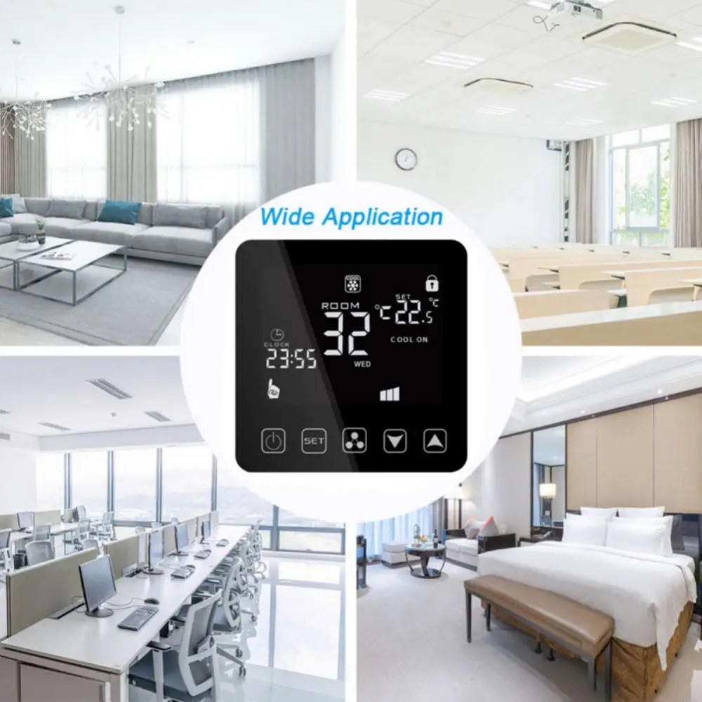 WiFi Smart Thermostat for Central Air Conditioner Fan Coil Units FCU Room Temperature Controller Cooling Heating Ventilation