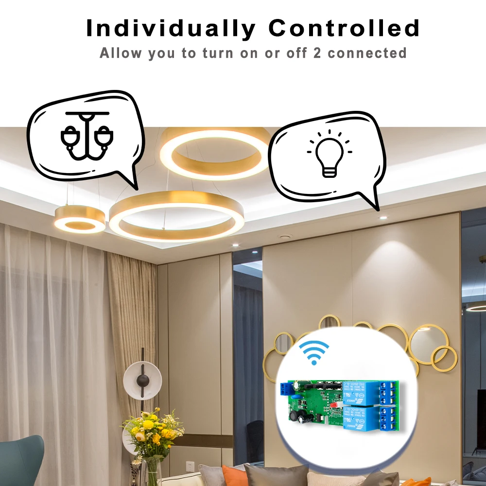 EWelink WiFi Interruttore Smart Garage Porta Apri Controller 2CH 12V 24V 110V 220V 230V WIFI RF Ricevitore Inching Autobloccante FAI DA TE
