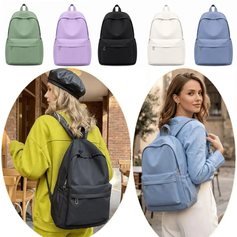 Gifts Nylon Backpack Large Capacity Adjustable Double Shoulder Bag Soft Waterproof Trendy Leisure Bag Daypack Use