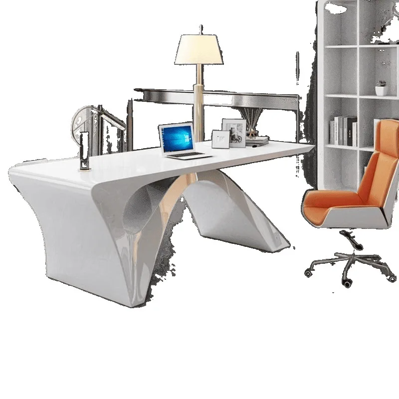 

Boss public table fashionable white paint table light luxury president table