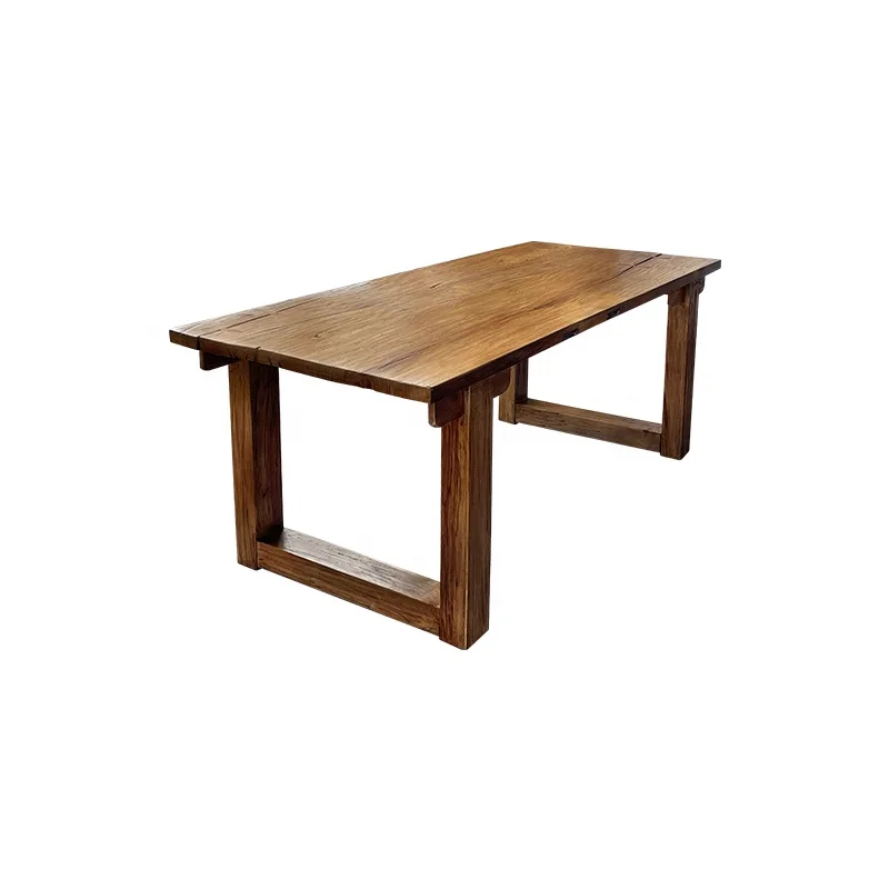 Hot Sales Wabi Sabi Style Household Wooden Dining Table Rectangular Restaurant Table Solid Wood Dining Table 4 Chairs Set