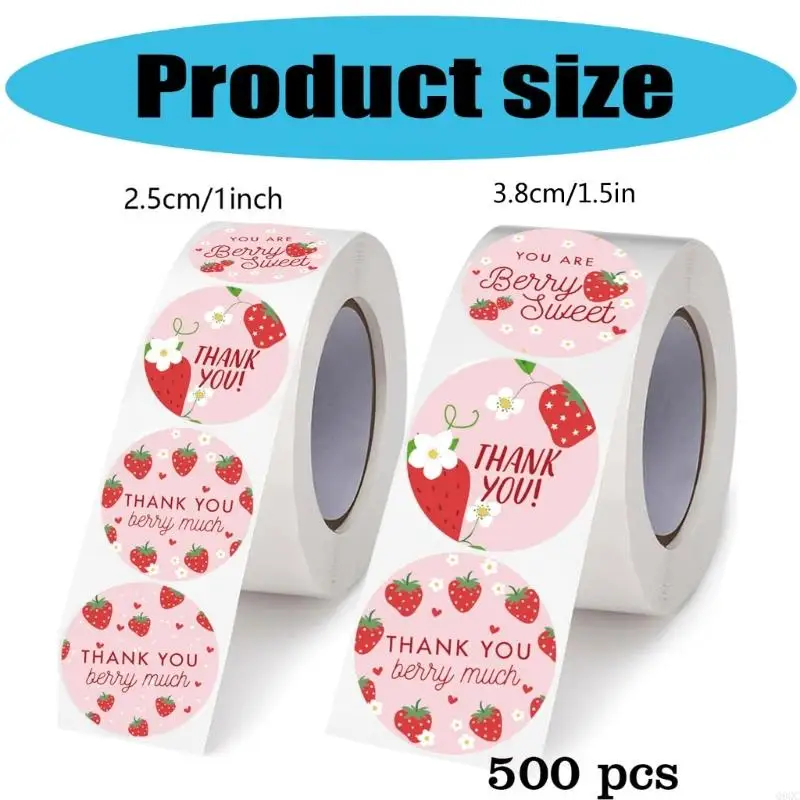 500pcs Strawberry Label You Label Thanks Your Sticker Sceding Label pour l'emballage
