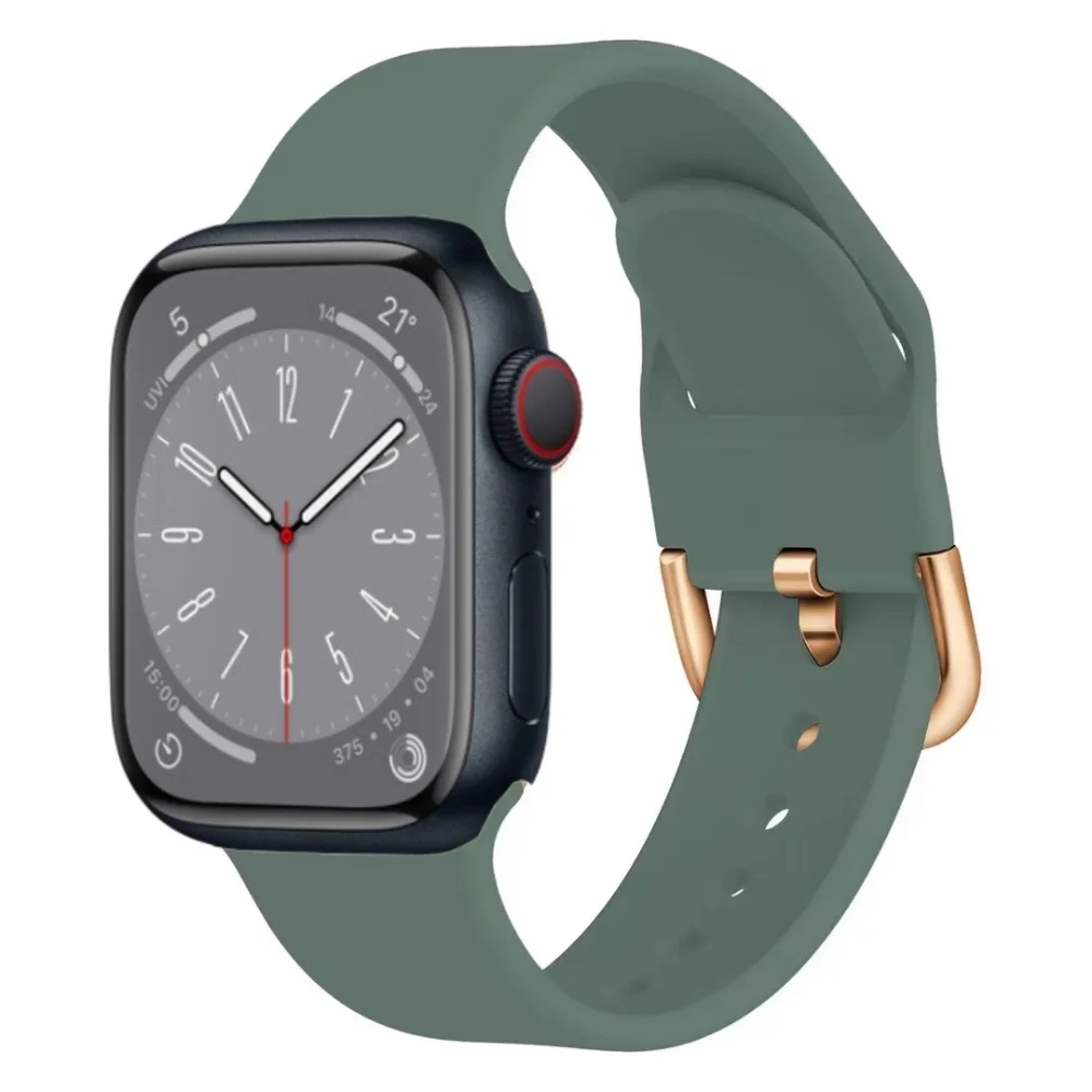 Pulseira de Silicone para Apple Watch, Nova Pulseira Esportiva, iWatch Series Ultra 8 7 6 5 4 SE, 45mm, 41mm, 49mm, 44mm, 40mm, 42mm, 38 milímetros