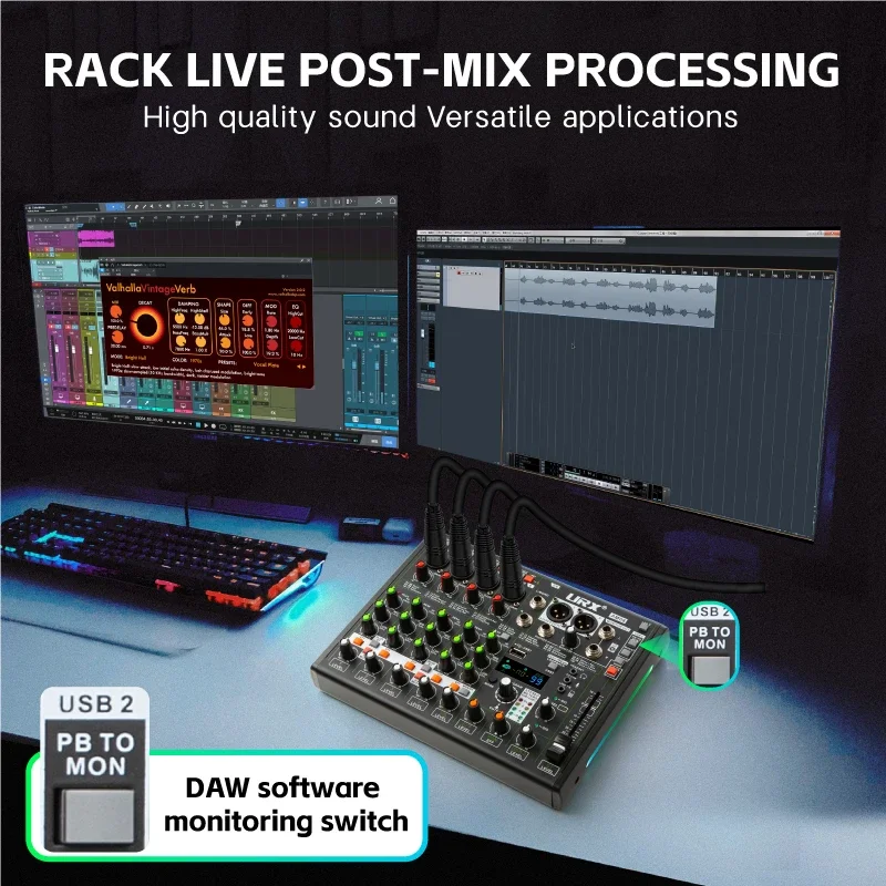 2026 URX AM08 Professional Recording Studio DJ Console Digital Audio Interface Sound Card And Mixer, Supporting ASIO4ALL Driver