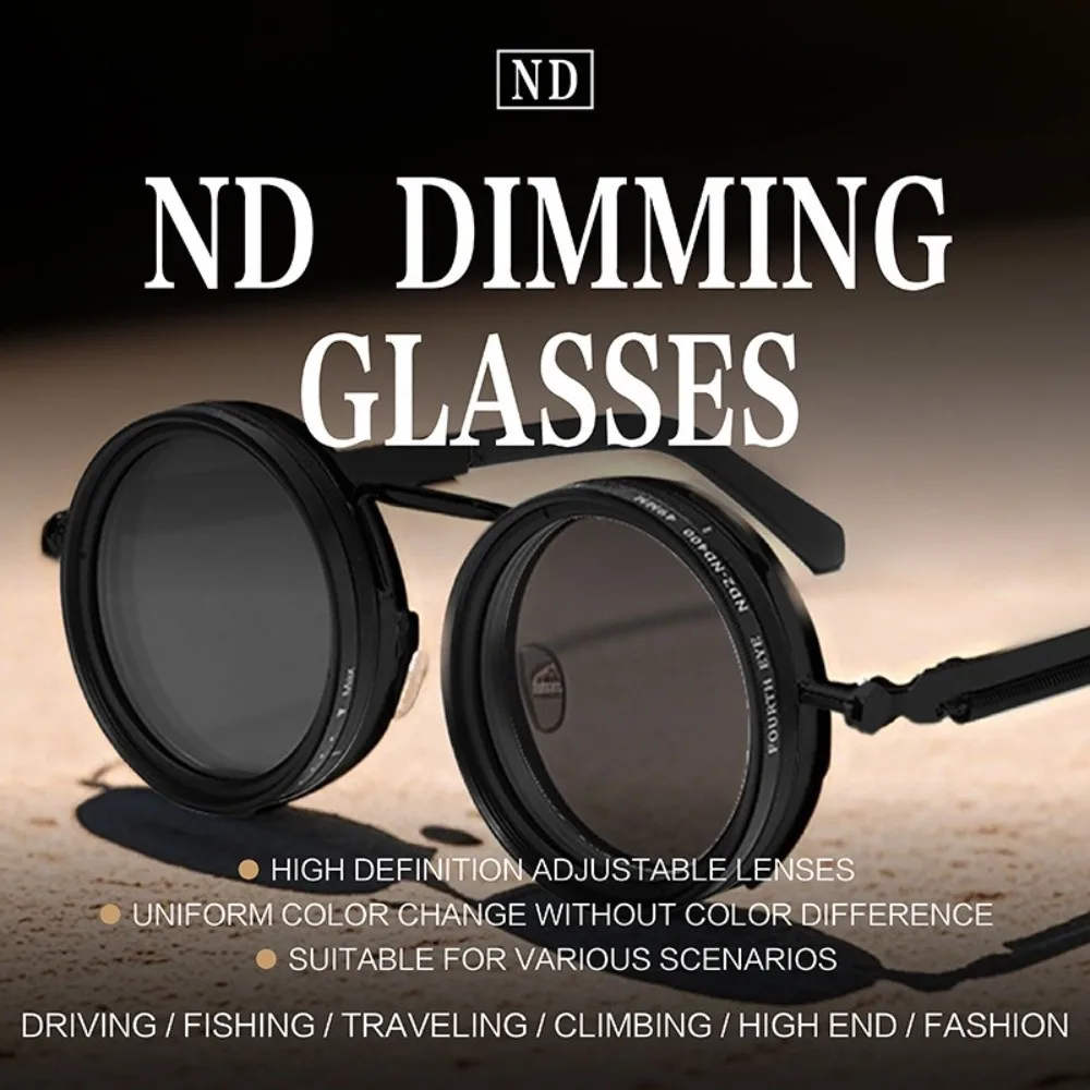 New Fashion High Quality Portable ND2-400 Adjustable Dimming Glasses 9 Level UV400 Fishing Sunglasses ND Filter Eyewear Outdoor