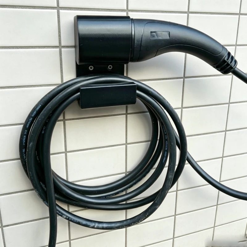 1Pc Type 2 EV Charger Wall Mount Bracket Holder Electric Auto 90 Degree for Tesla for Kia RH Electric Car Charging Accessories