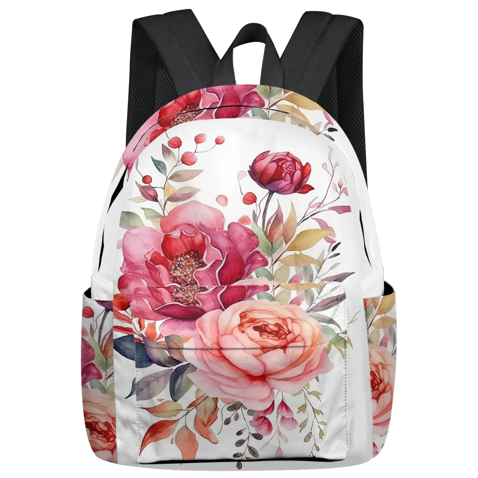 

Flower Bud And Leaf Overlay Student School Bags Laptop Custom Backpack For Men Women Female Travel Mochila