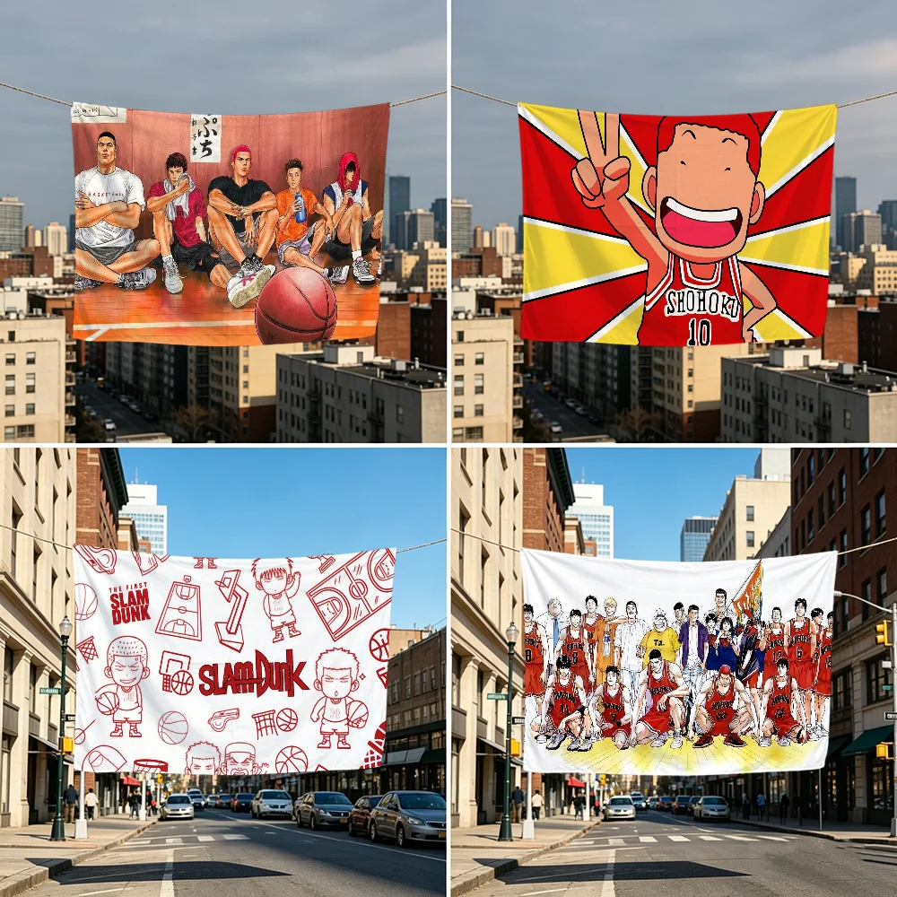 S-SlamS Basketball Anime Flag Durable Outdoor Indoor Patio Festive Decoration Classic Design Pole Wall Room Banner