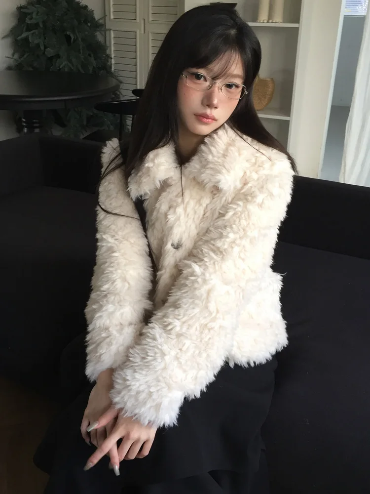 Thiened 양털 자켓 여성용 겨울 따뜻한 외투 부드러운 밀킨 코트 한국 스타일 패셔너블한 이너웨어 모든 연령대용