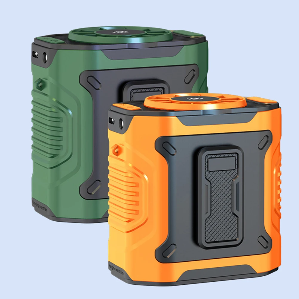 Taillenmontierter Ventilator, tragbarer USB-Kühl-Taillenventilator und Taschenlampe: langlebiger Komfort für Outdoor-USB-Aufladung, Camping-Taschenlampe