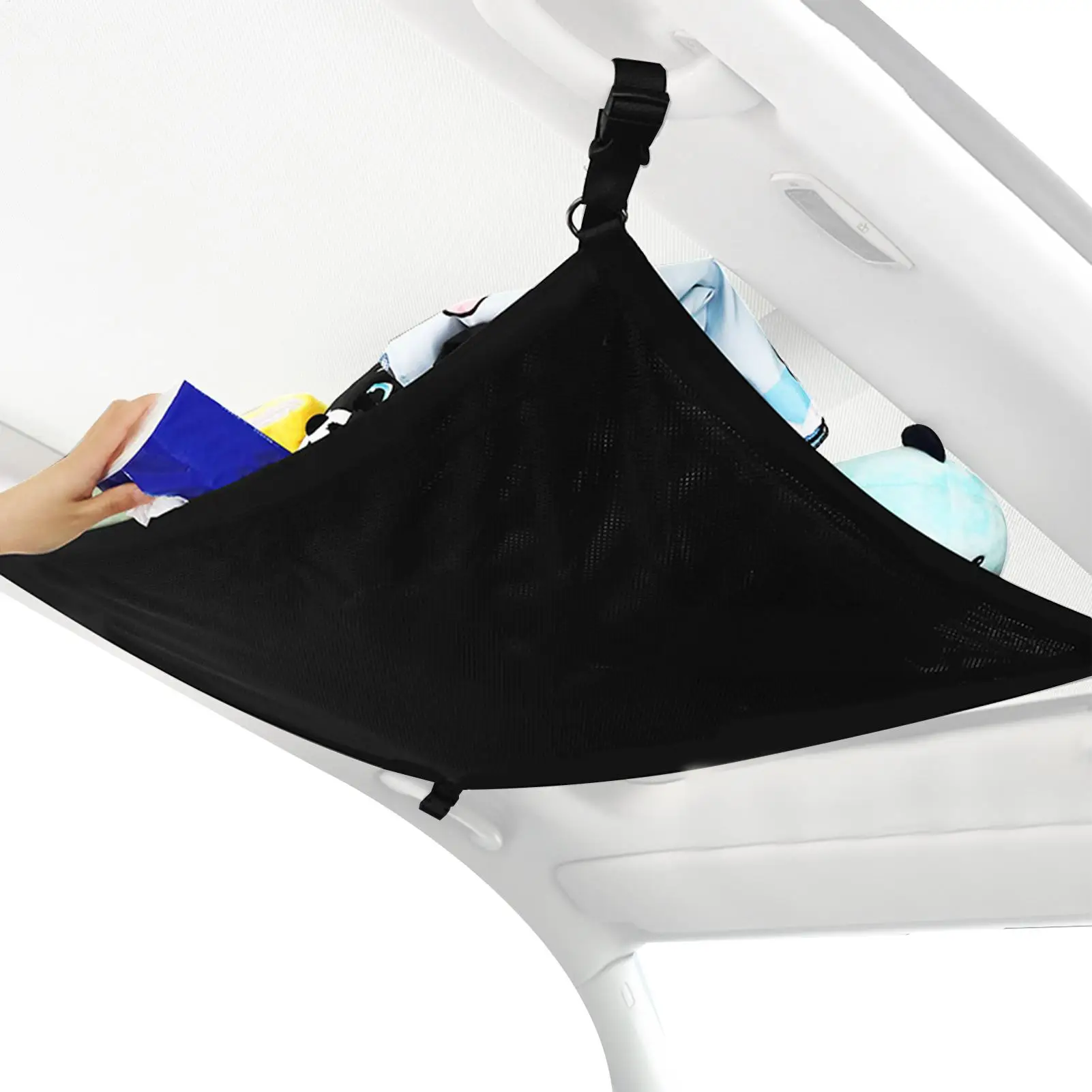 

Car Ceiling Cargo Pockets Double-Layer Car Ceiling Cargo Organizer Mesh Load-Bearing Capacity Inside Roof Organizer Mesh Road
